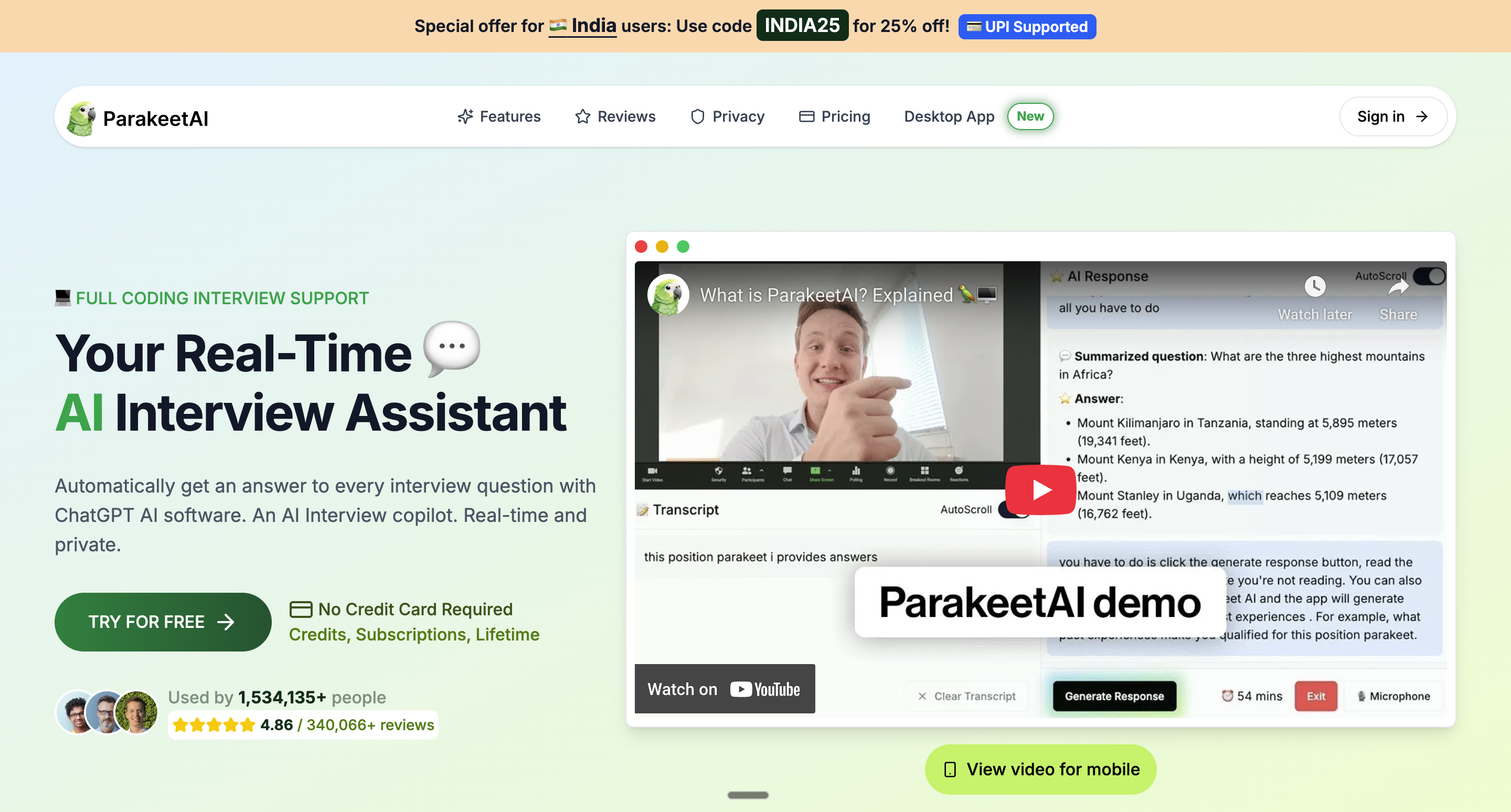 Parakeet AI Interview Copilot