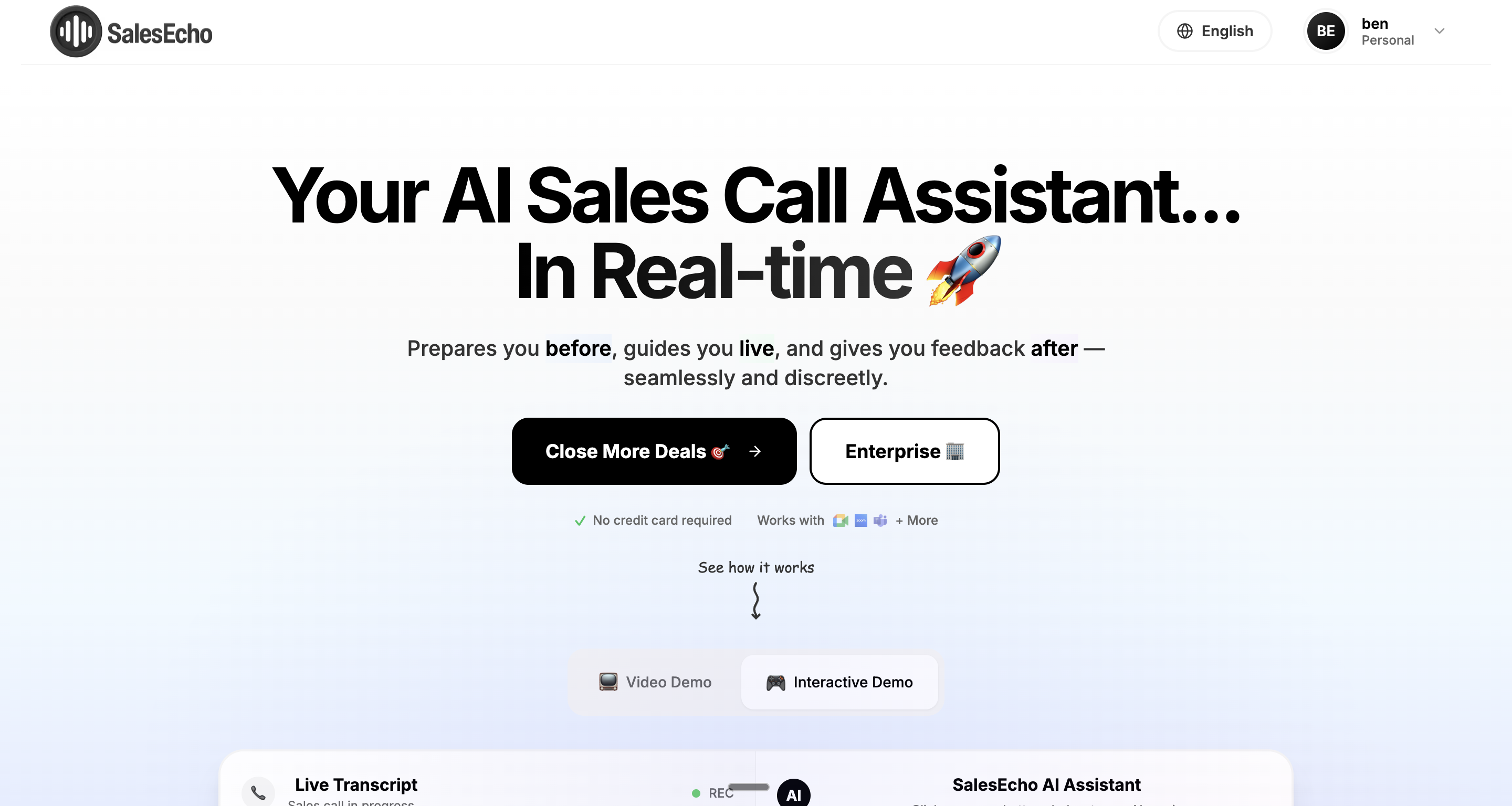 SalesEcho Real-Time Sales Coaching