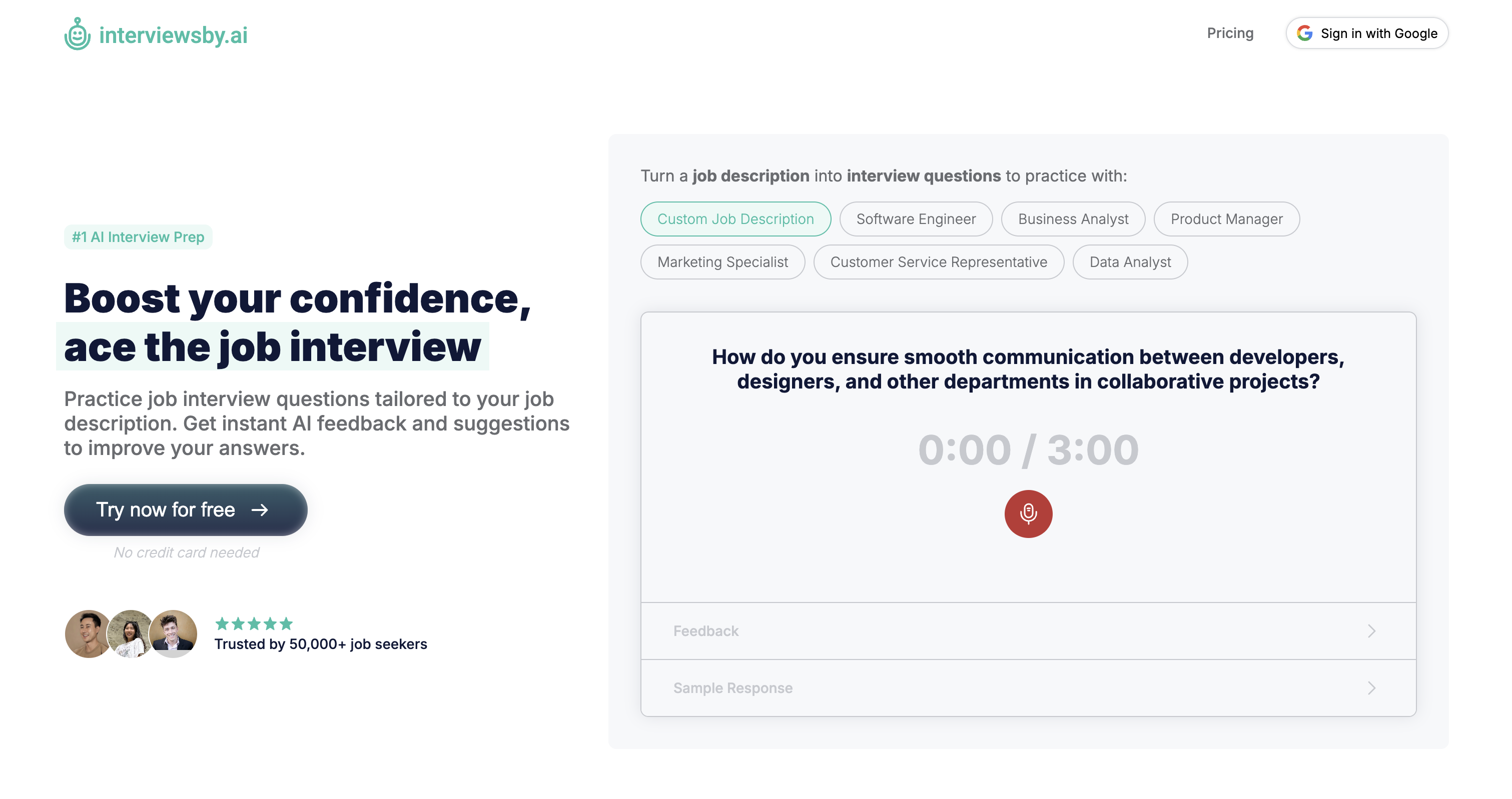 Interviews by AI Screenshot