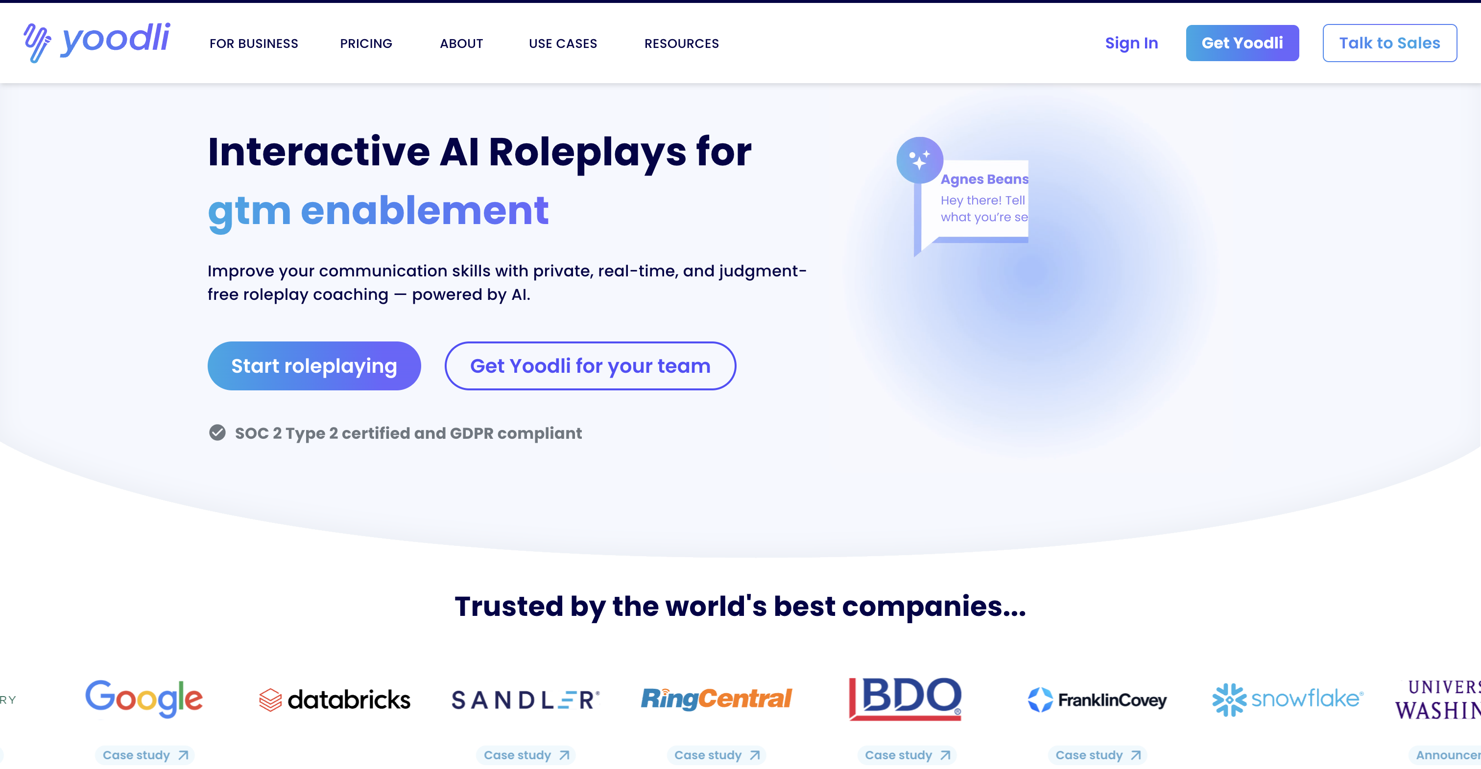 Yoodli AI Dashboard